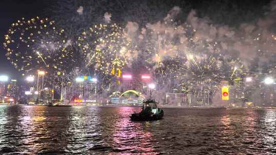 4K香港维多利亚港烟花