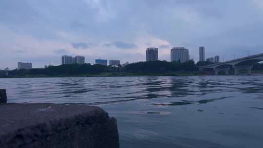南宁邕江大桥与滨江公园城市高楼建筑景观