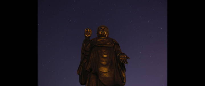 旅游景区 灵山大佛 星轨 延时 中景 夜景