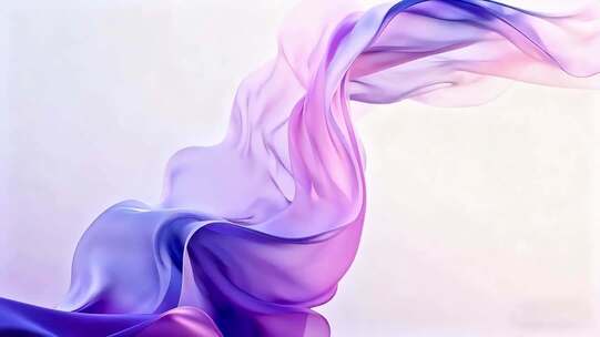 飘动的紫色渐变抽象绸带