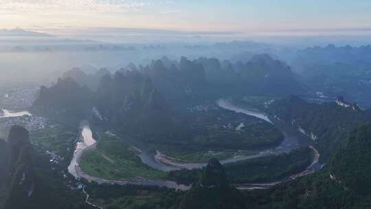 桂林山水漓江晨曦