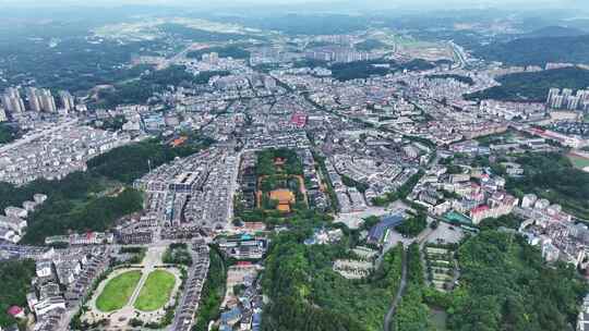 航拍湖南衡阳市区高空鸟瞰衡阳