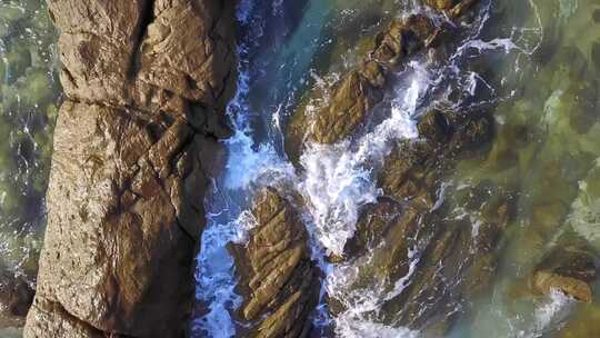 海南海岸海边海浪俯拍唯美大海美丽风景航拍