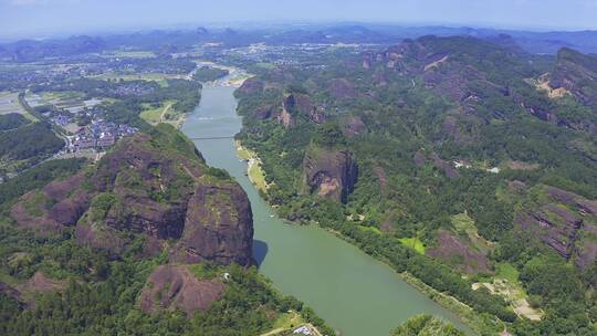 航拍江西龙虎山风景名胜区