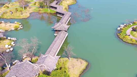 扬州市邗江区瘦西湖风景名胜区航拍江南水乡