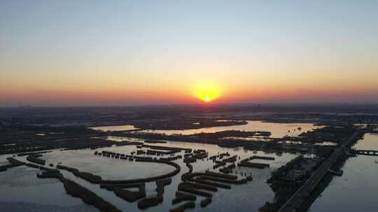 日落 日出 航拍 太阳 夕阳 落日