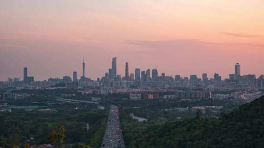 广州日落延时摄影