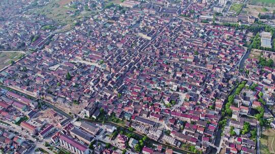 航拍沥海镇十字街住宅房建筑