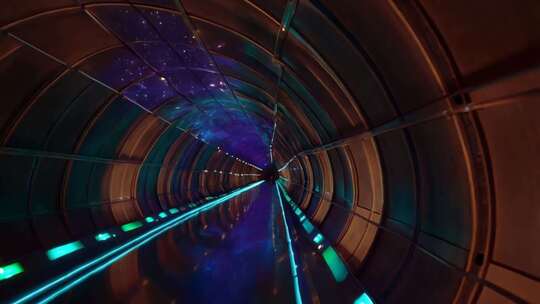 科幻风格隧道穿梭画面