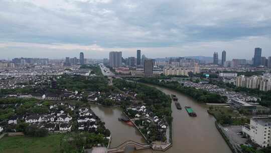 江苏苏州寒山寺历史文化建筑航拍