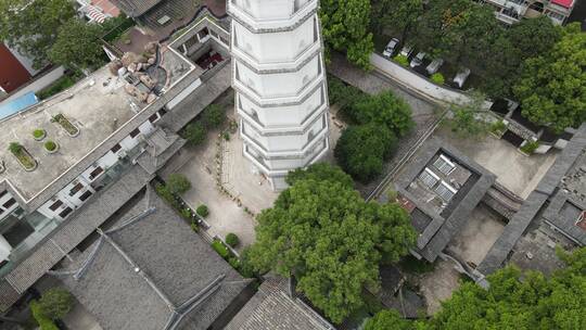 航拍福州地标白塔建筑