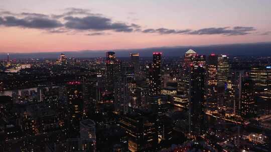 伦敦城市夜景航拍