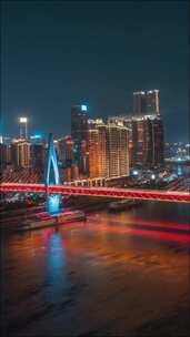 重庆_东水门长江大桥夜景_长江_来福士夜景