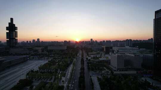 贵州贵阳日落晚霞夕阳航拍