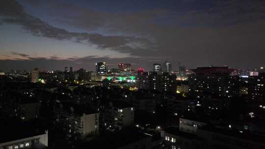 上海浦东新区夜景航拍