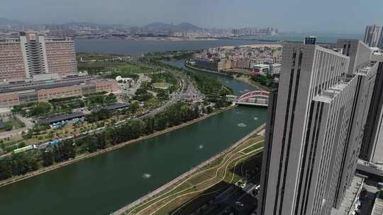 福建省厦门市海沧区马銮湾生活广场航拍