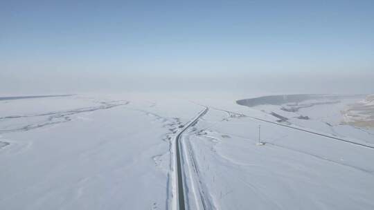 新疆-雪地公路-孤独的路-自驾