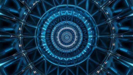 科技感蓝色隧道穿梭背景