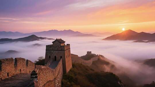 日出时长城云海景观