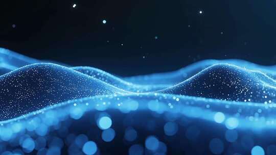 科技感蓝色波浪粒子光效背景素材动画