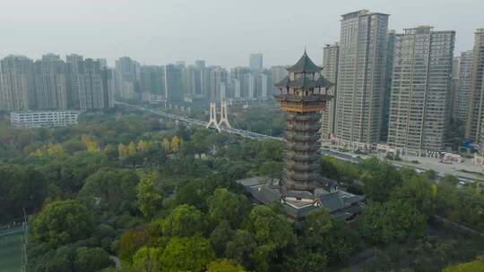 实拍4K成都地标塔子山