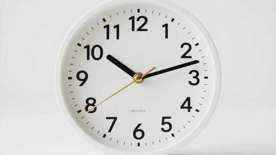 白色圆形时钟特写