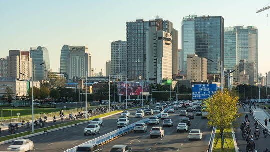 城市早高峰车流延时