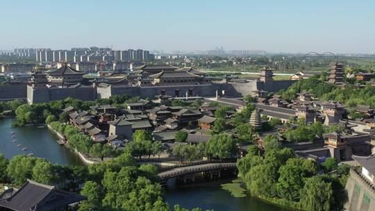 航拍襄阳中国唐城电影基地