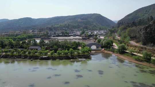 云南弥勒锦屏山后海景区航拍