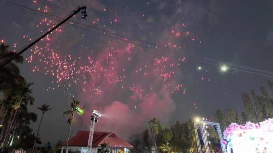 夜空中绽放的绚丽烟花