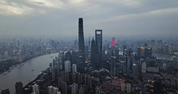 上海城市夜景航拍