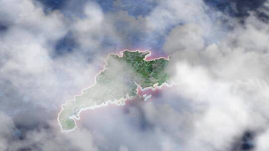 广东区位地图-写实地形