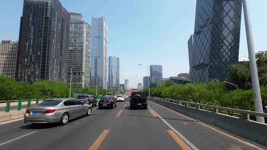 开车行驶在北京街道 北京开车第一视角视频素材模板下载