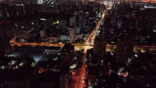 上海浦西中环高架夜景