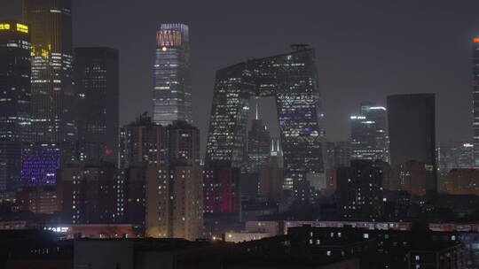 北京夜景   国贸夜景 中国尊夜景视频素材模板下载