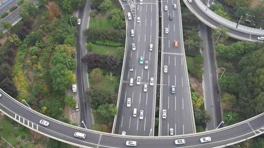 天津城市街道立交高架交通行驶路况