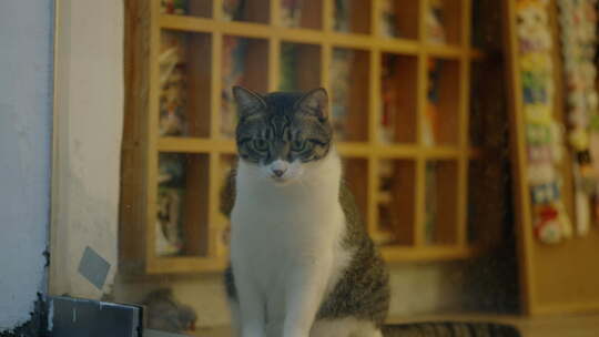 站在窗台上的猫视频素材模板下载