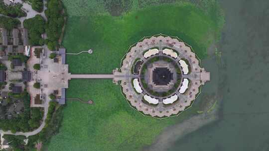 苏州文化地标阳澄湖重元寺（航拍运镜）