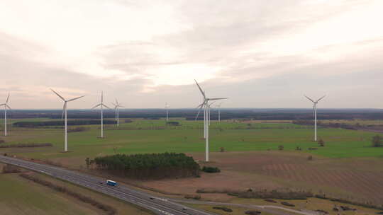 风车风电技术——无人机风电、涡轮、风车、视频素材模板下载