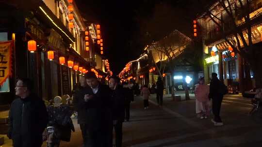 永年城 广府古城 夜景 灯光秀 古城街道