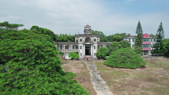 江门台山端芬镇庙边学校航拍