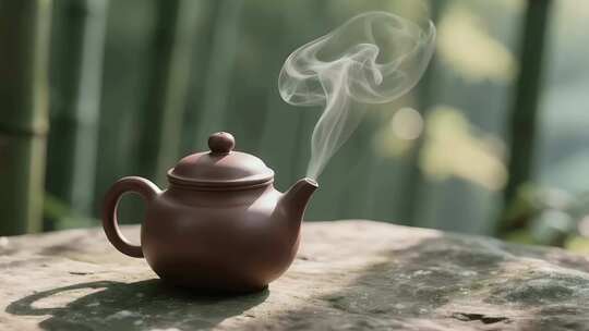 竹林 竹笋 茶道 意境 小院子 4K