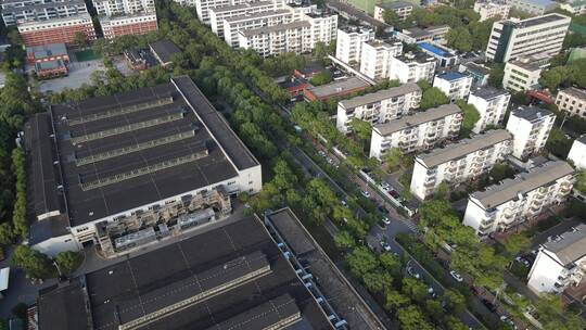 航拍湖南长沙望城区城市绿化及道路