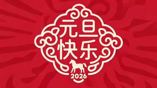 2026元旦快乐装饰图案