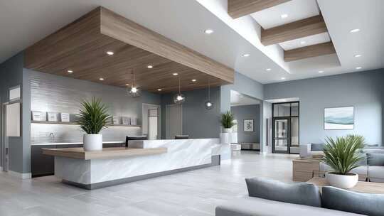 政务服务中心大厅接待区域的现代化设计