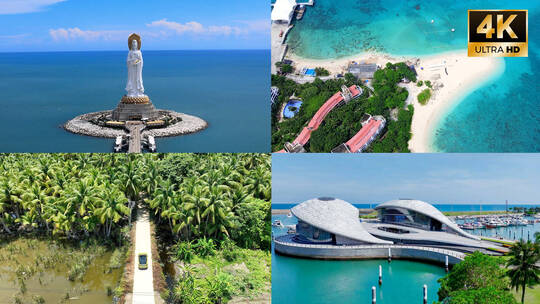 海南三亚陵水万宁文昌儋州航拍合集4K