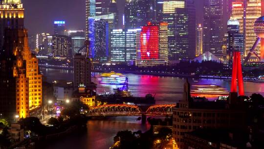 五彩斑斓的上海城市风貌视频素材模板下载