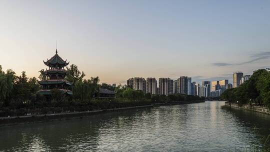 成都锦江区旅游景点望江公园望江楼府南河