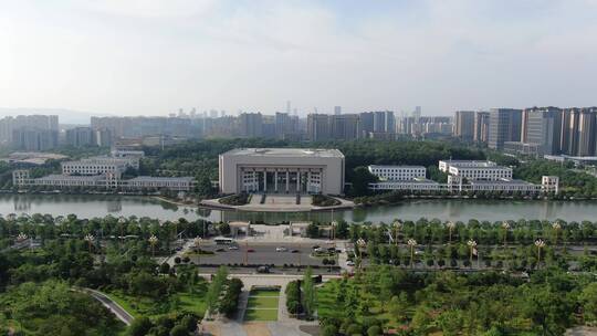 城市航拍湖南长沙湘府文化公园视频素材模板下载