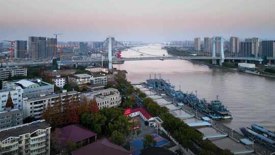 宁波市甬江庆丰桥城市环境视频素材模板下载